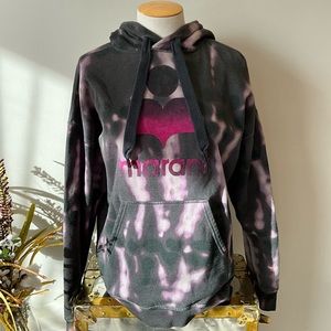 Isabel Etoile Marant Black and Purple Tie Dye Hoodie